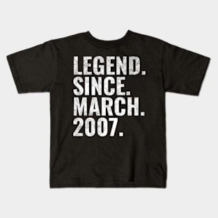 Legend since March 2007 Birthday Shirt Happy Birthday Shirts Kids T-Shirt